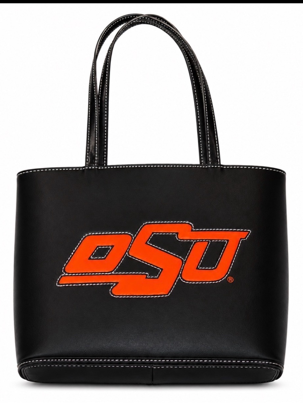 Oklahoma State University purse black & orange purse double handles medium size